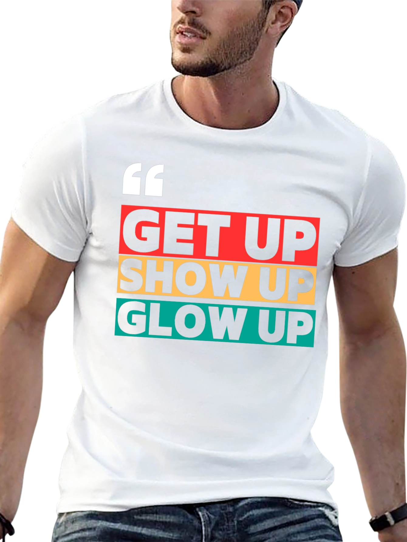 Get Up Show Up Glow Up Graphic Tee