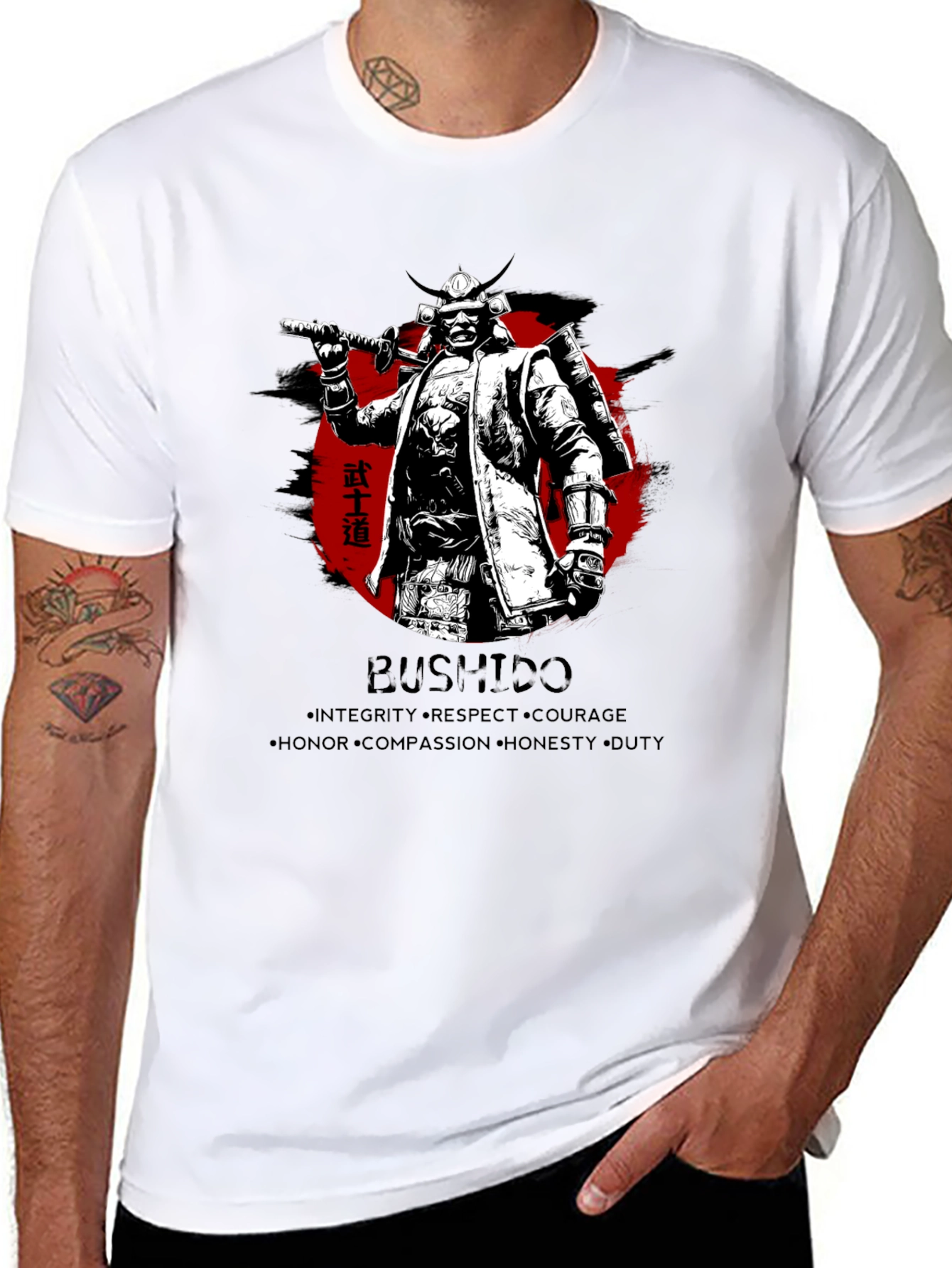 Samurai Bushido Mens Graphic T-Shirt