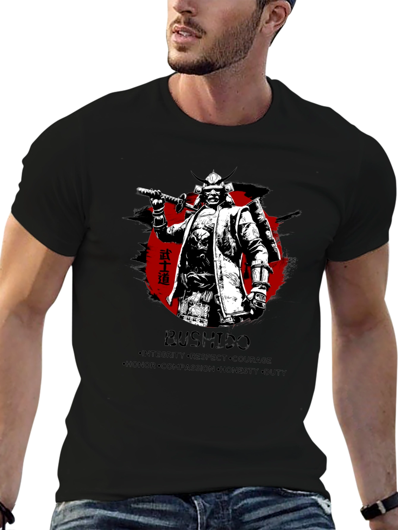 Samurai Bushido Mens Graphic T-Shirt