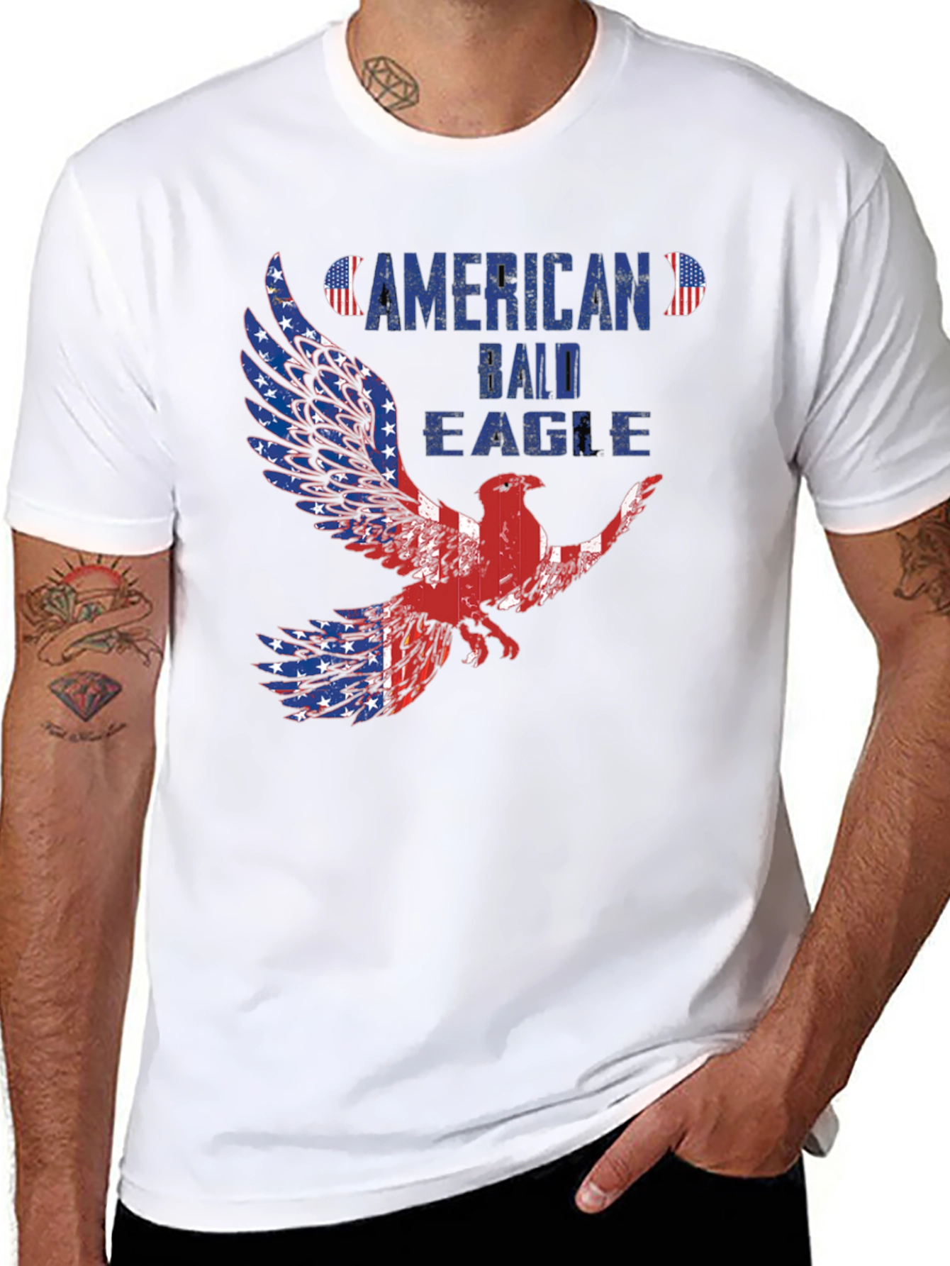 American Bald Eagle Patriotic Graphic T-Shirt