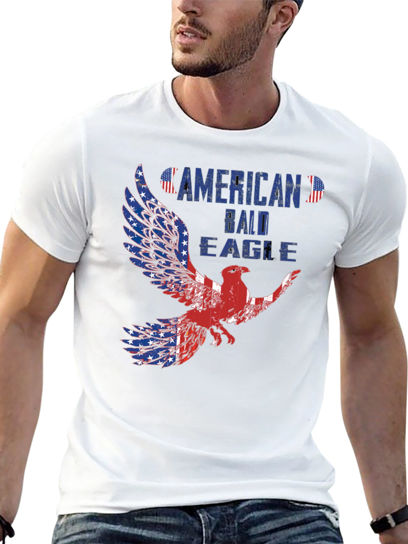 American Bald Eagle Patriotic Graphic T-Shirt