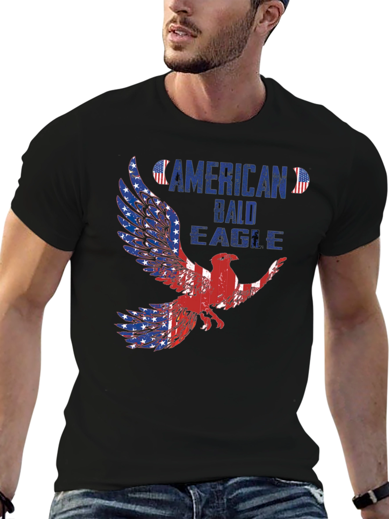 American Bald Eagle Patriotic Graphic T-Shirt