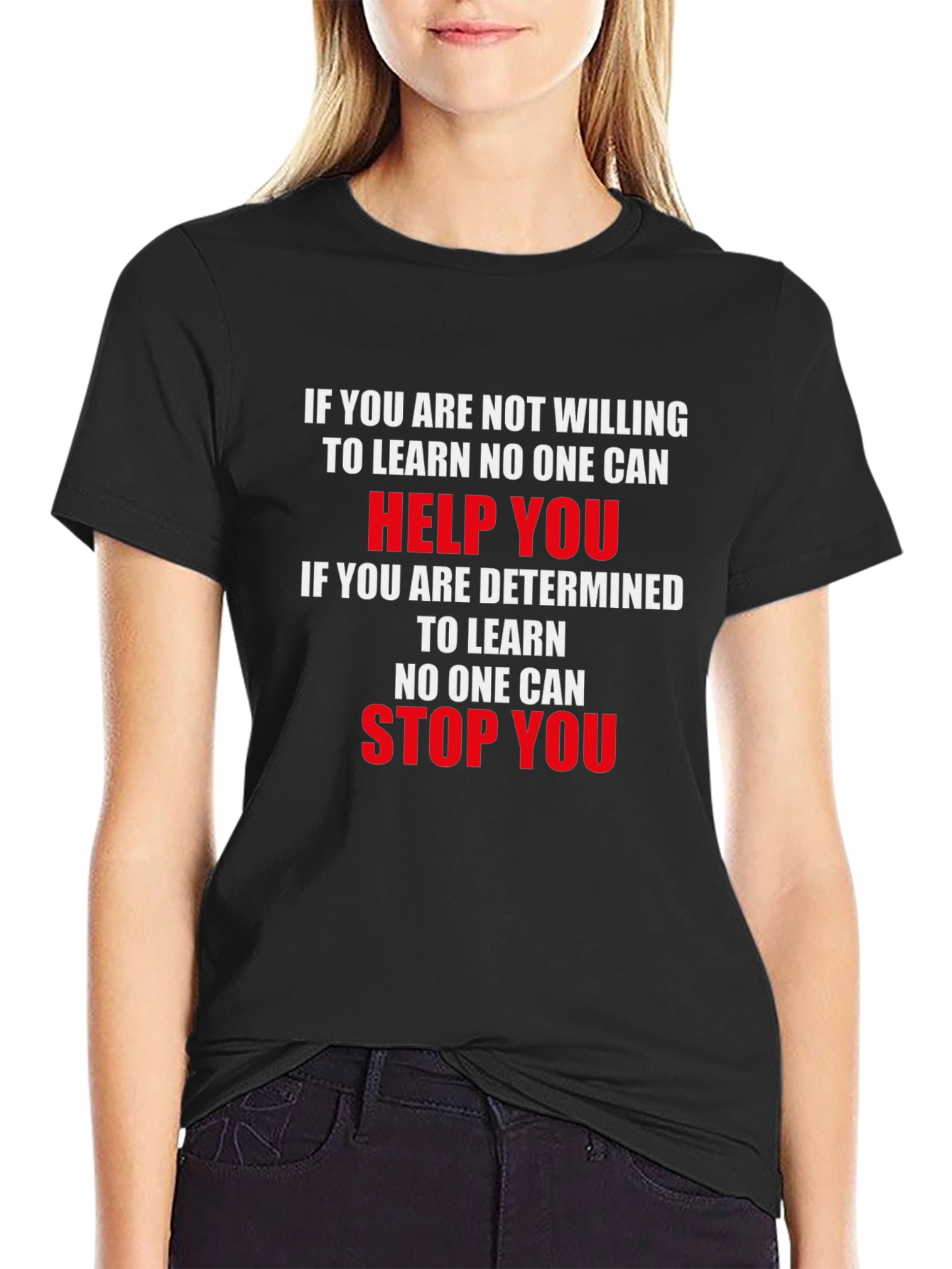Motivational Graphic Tee - Learning and Determination