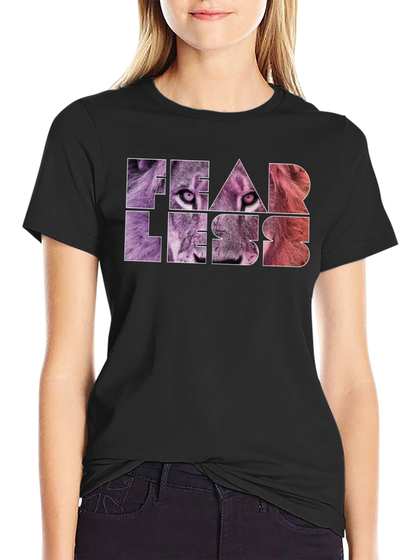 Fearless Lion Graphic Print Tee