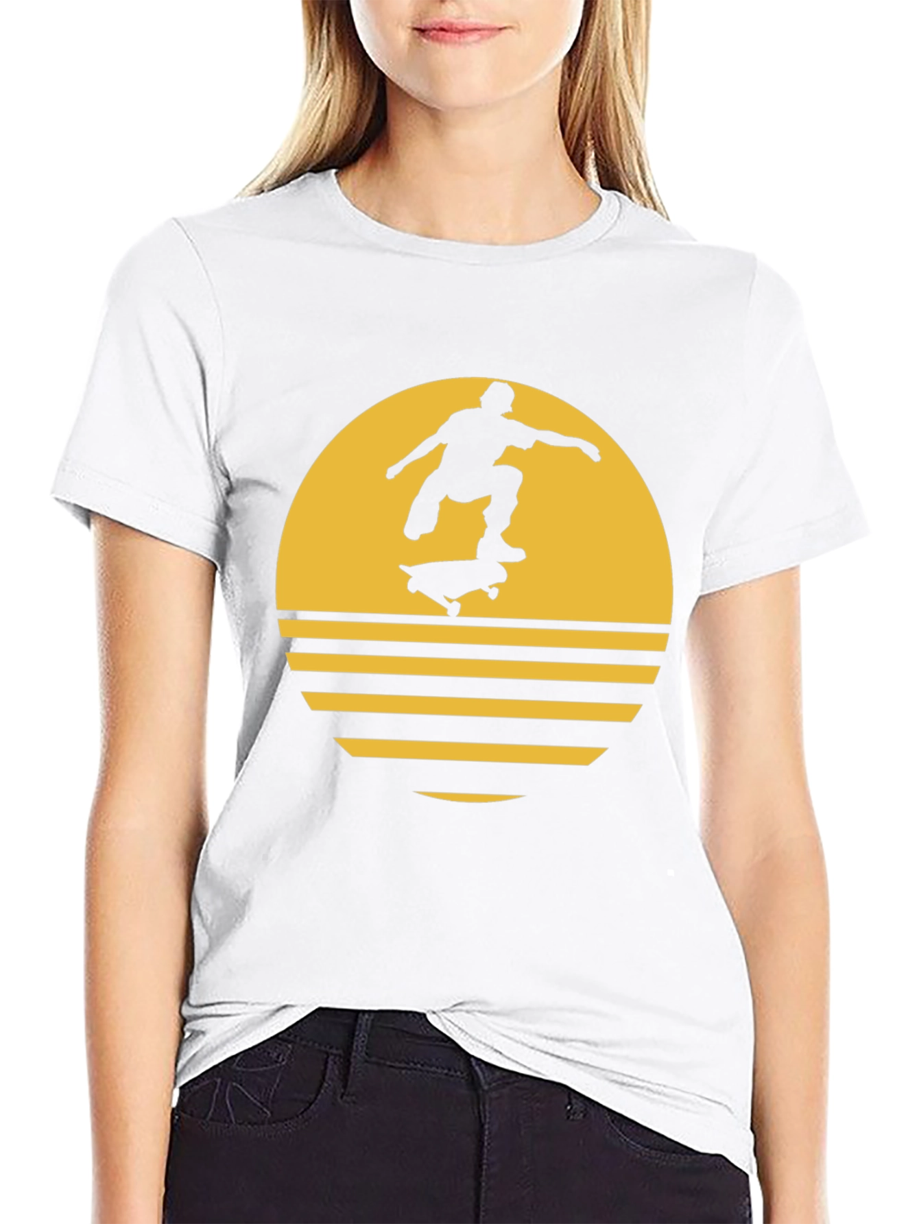 Skateboarder Graphic Tee - Black