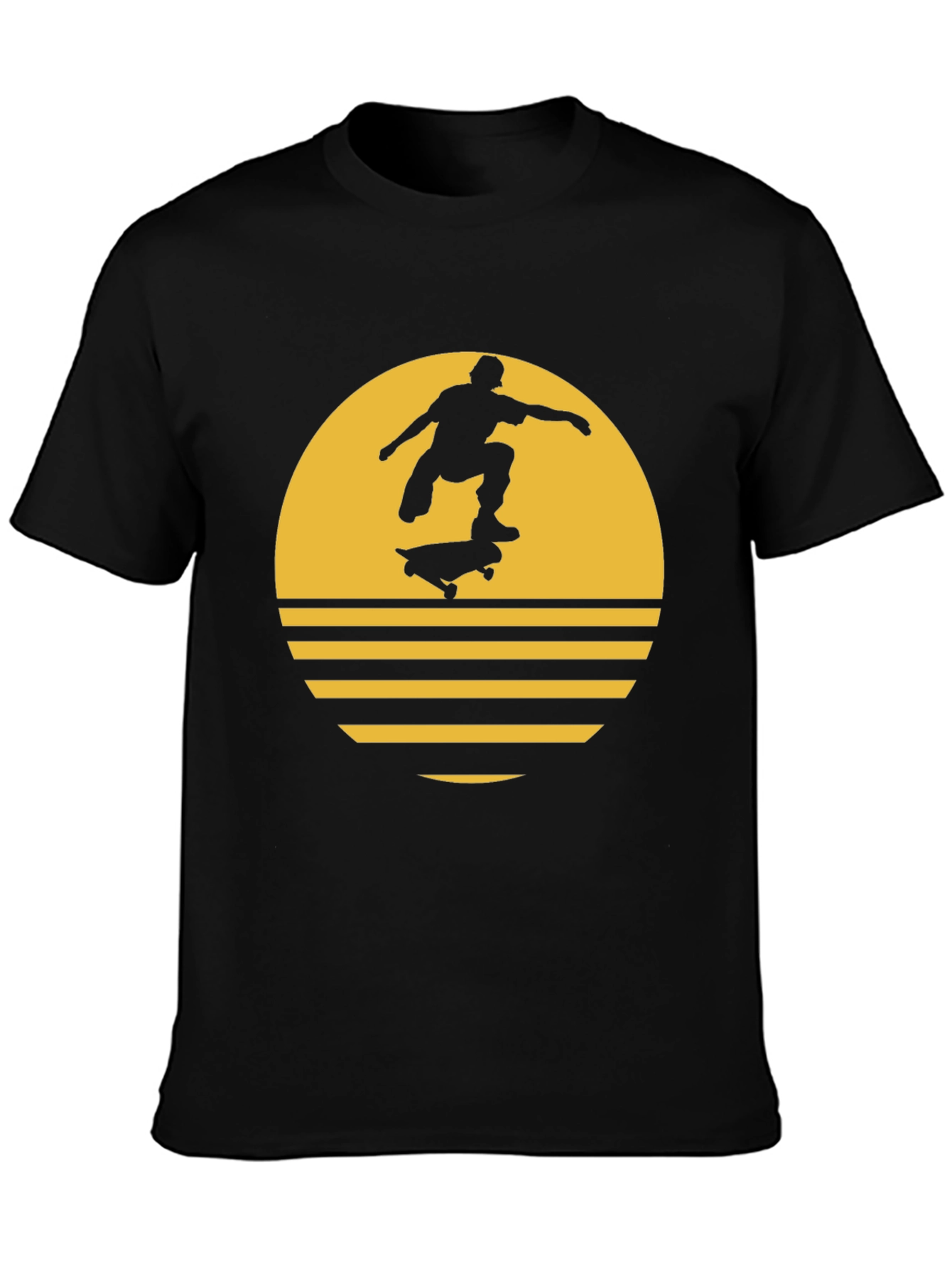 Skateboarder Graphic Tee - Black