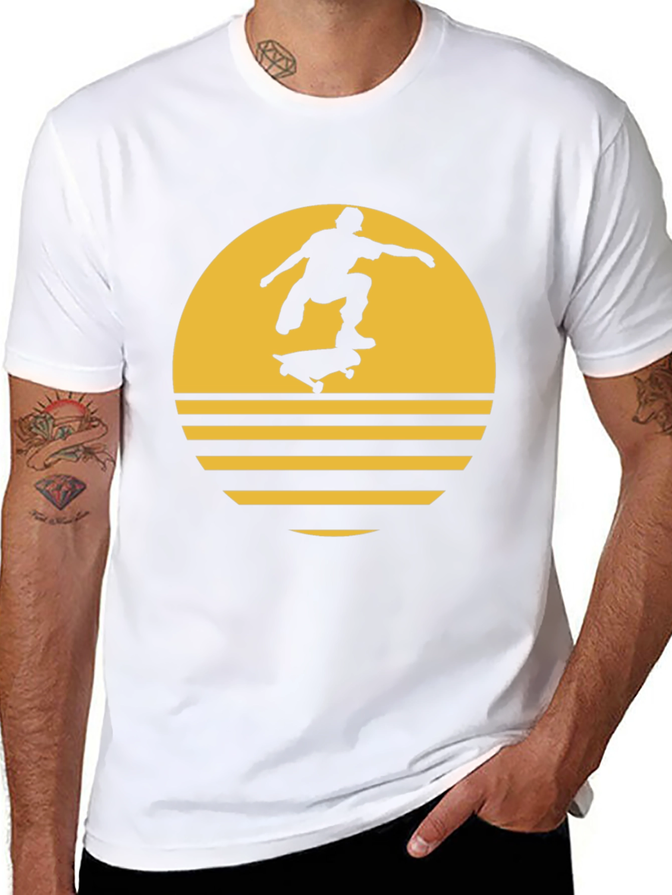 Skateboarder Graphic Tee - Black