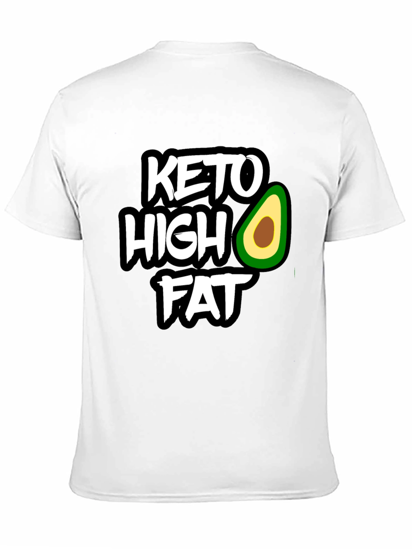 Keto High Fat Avocado Graphic Black T-Shirt