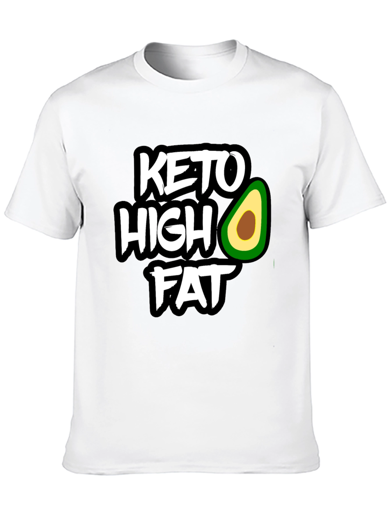 Keto High Fat Avocado Graphic Black T-Shirt