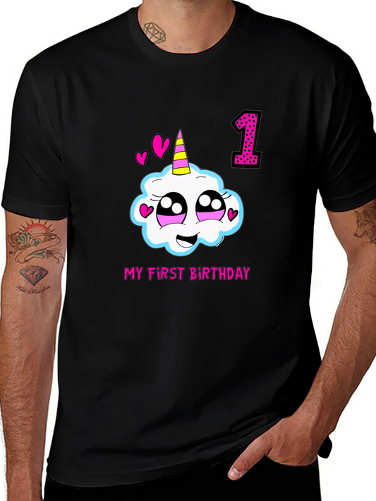 My First Birthday Unicorn Cotton T-Shirt