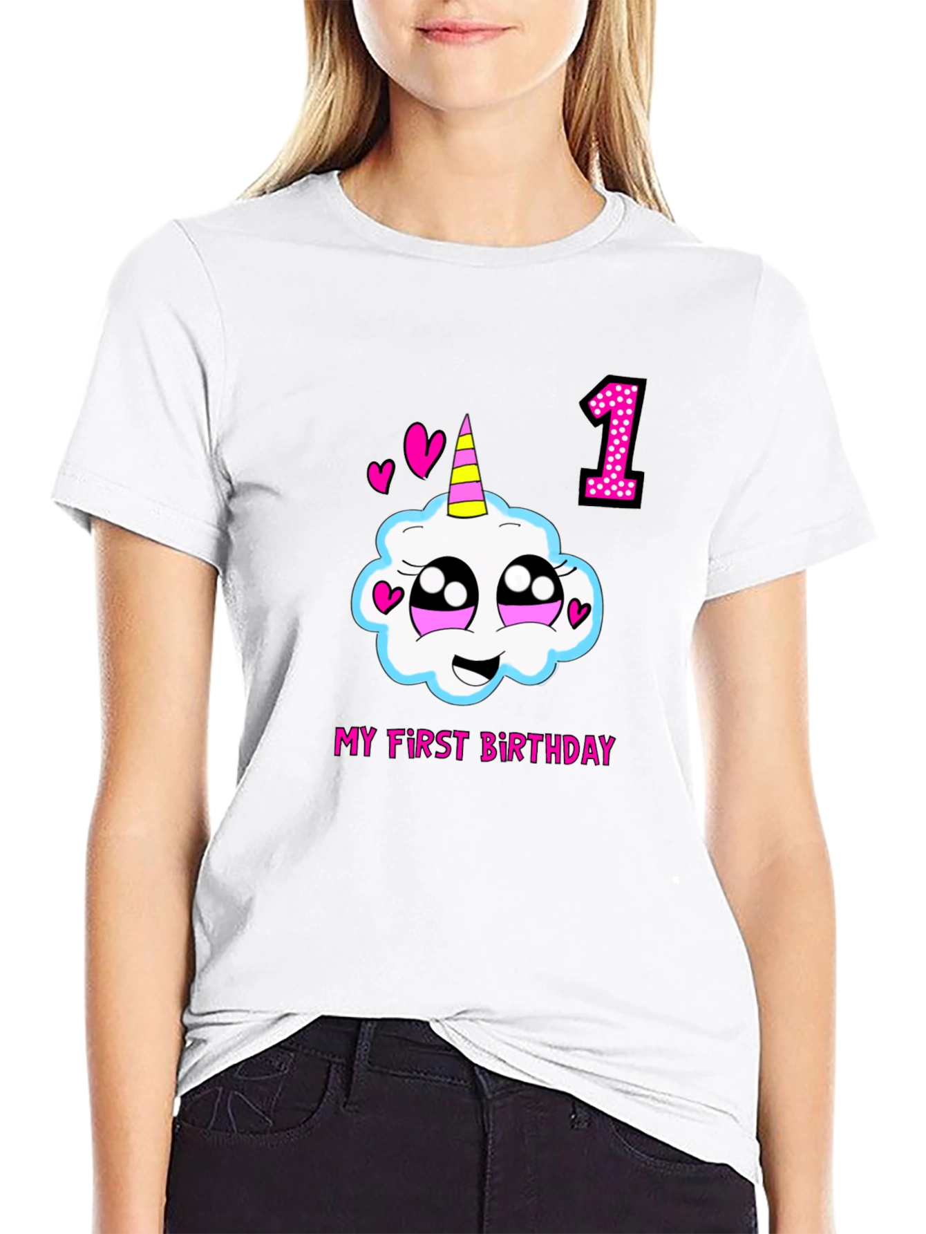 My First Birthday Unicorn Cotton T-Shirt
