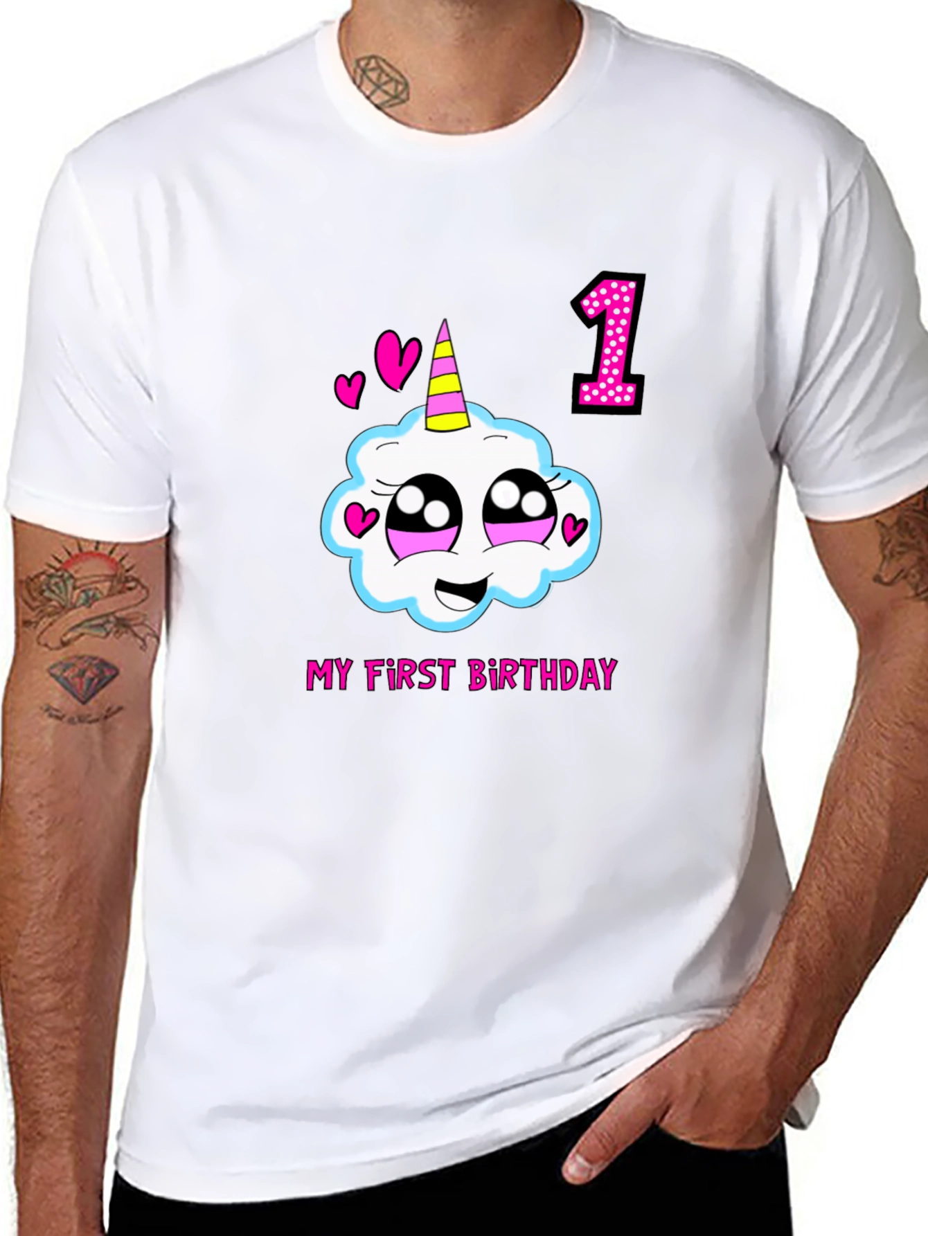 My First Birthday Unicorn Cotton T-Shirt