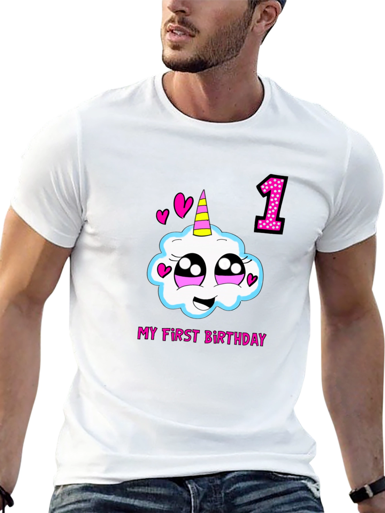 My First Birthday Unicorn Cotton T-Shirt