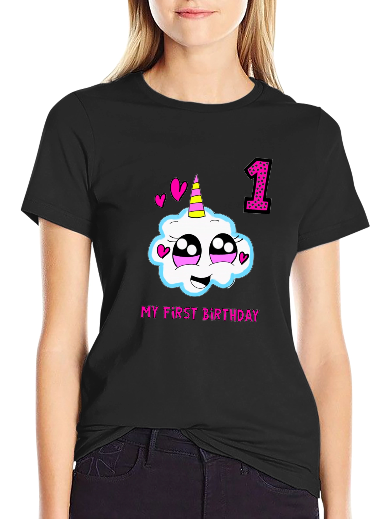 My First Birthday Unicorn Cotton T-Shirt