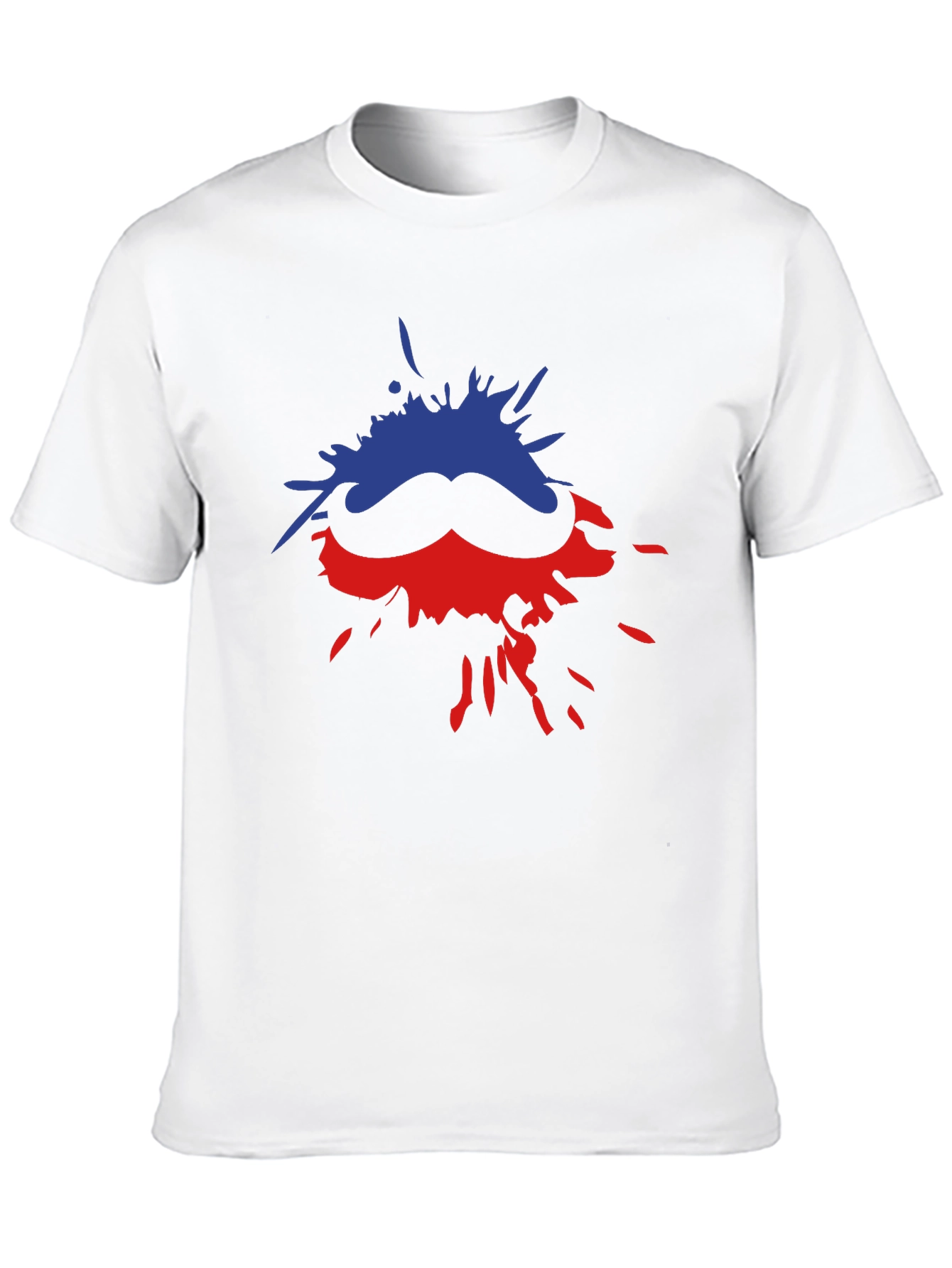 Funky Moustache Splash Black T-shirt