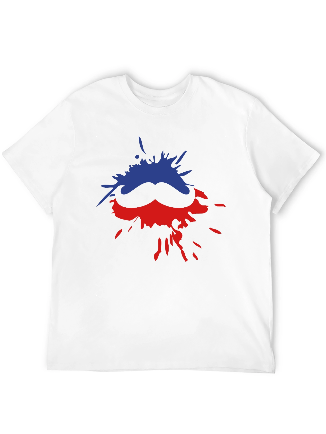 Funky Moustache Splash Black T-shirt