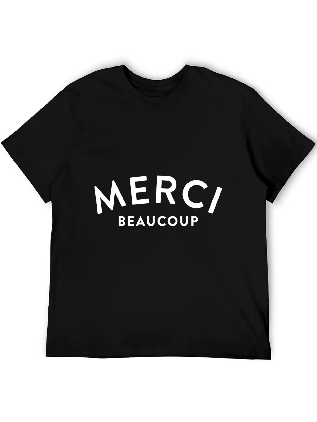 Merci Beaucoup Graphic Tee - Black Cotton Blend