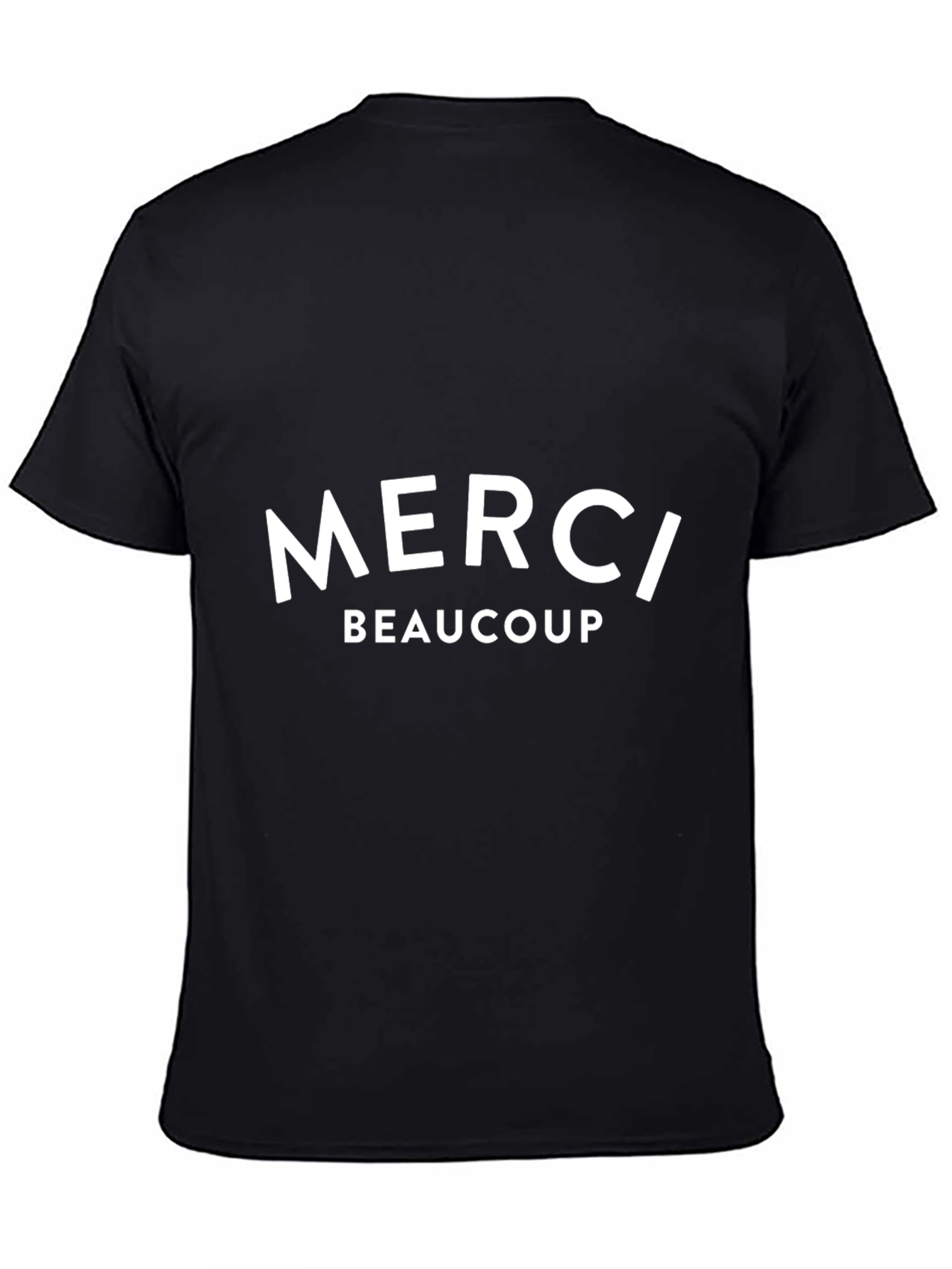 Merci Beaucoup Graphic Tee - Black Cotton Blend