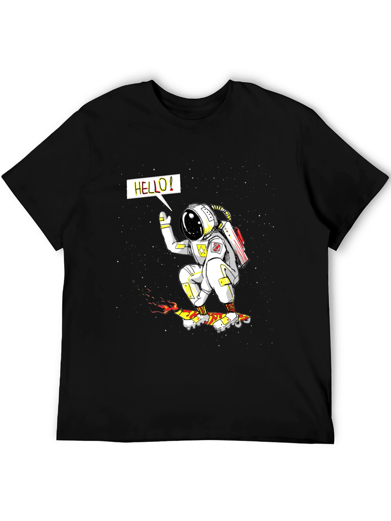 Astronaut Skateboarder Graphic Tee - Outer Space Fun