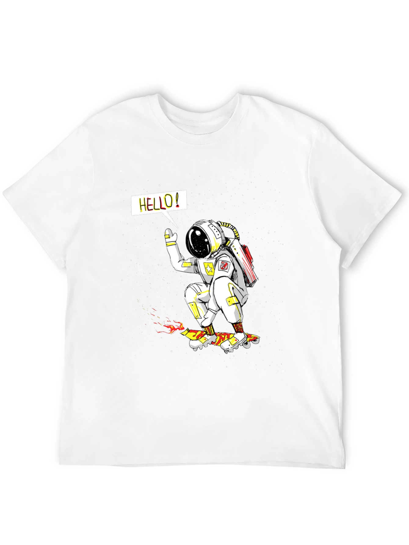 Astronaut Skateboarder Graphic Tee - Outer Space Fun