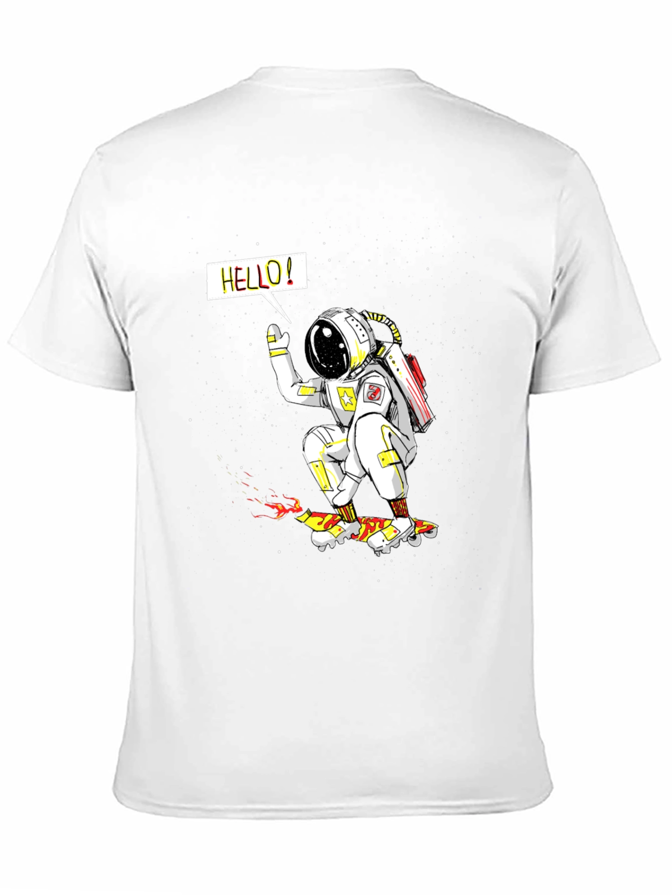 Astronaut Skateboarder Graphic Tee - Outer Space Fun
