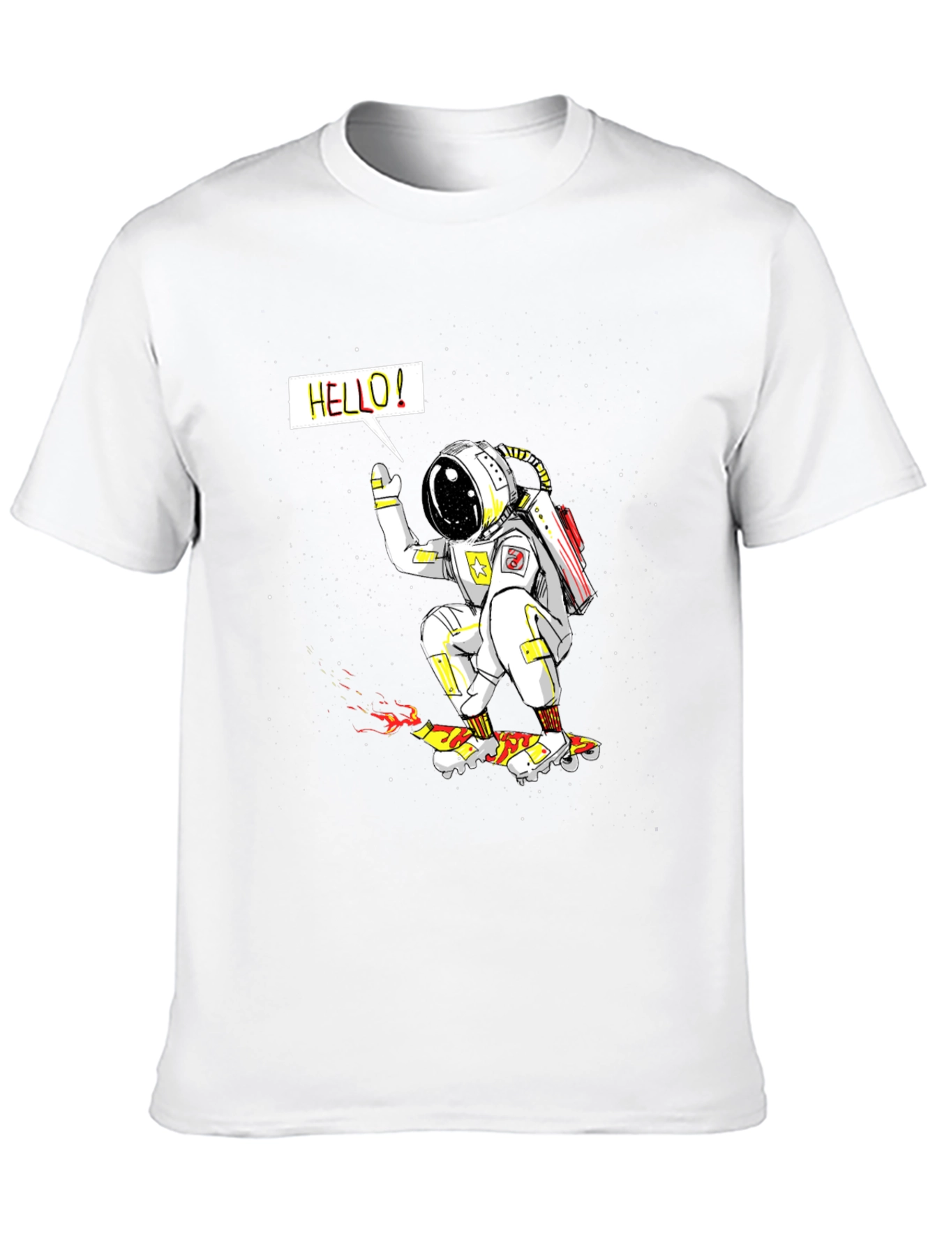 Astronaut Skateboarder Graphic Tee - Outer Space Fun