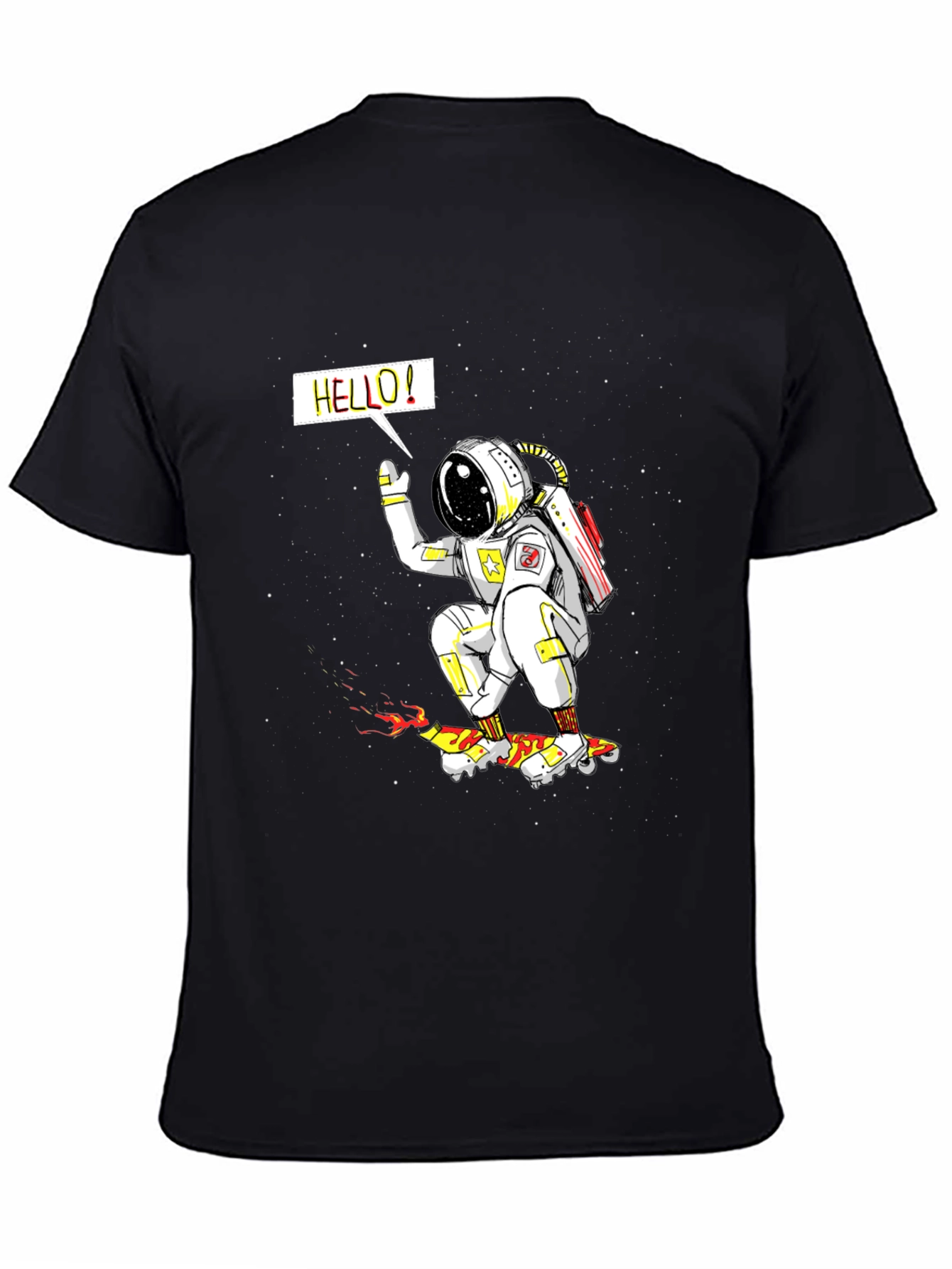 Astronaut Skateboarder Graphic Tee - Outer Space Fun