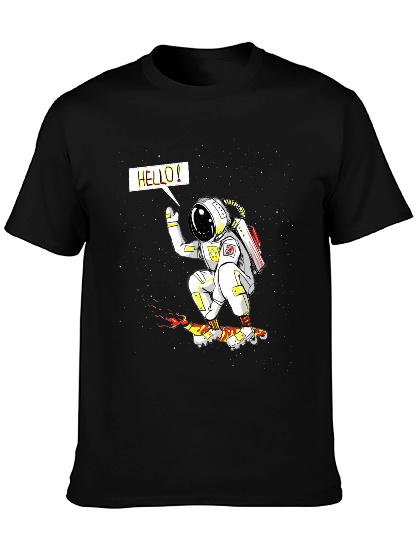 Astronaut Skateboarder Graphic Tee - Outer Space Fun