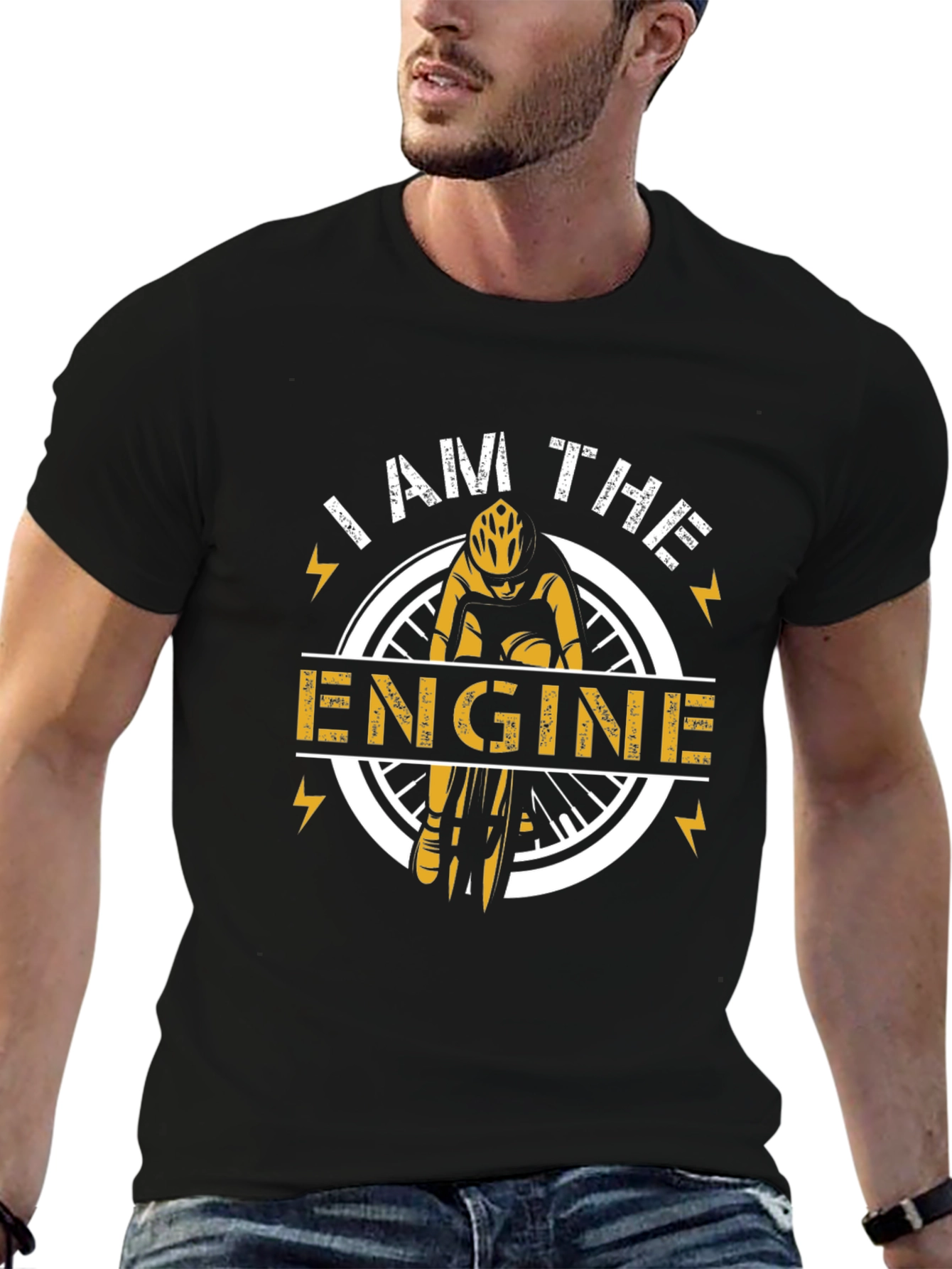 I AM THE ENGINE Cyclist Graphic T-Shirt