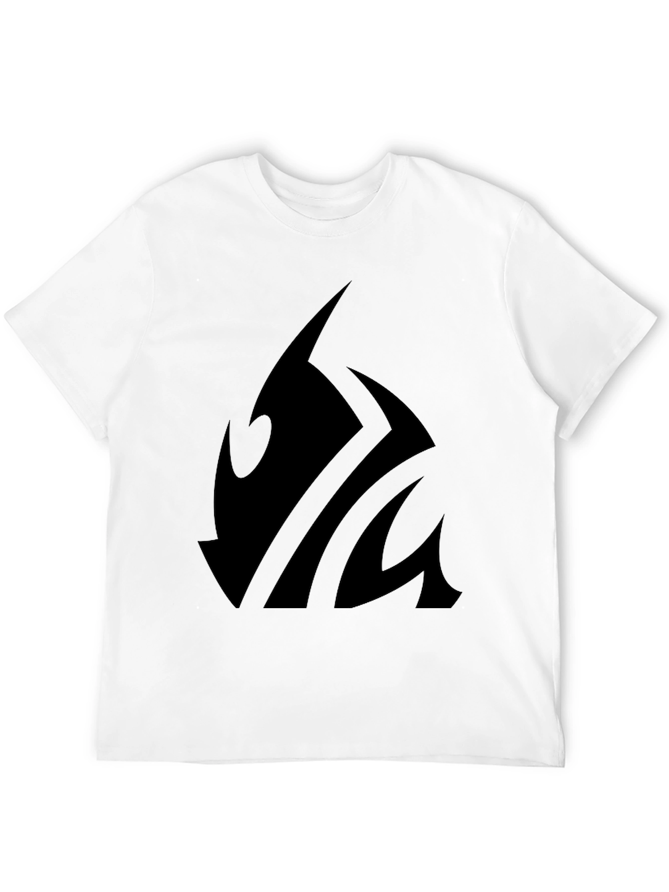 Black T-Shirt with Abstract Graphic Print - Casual Wear