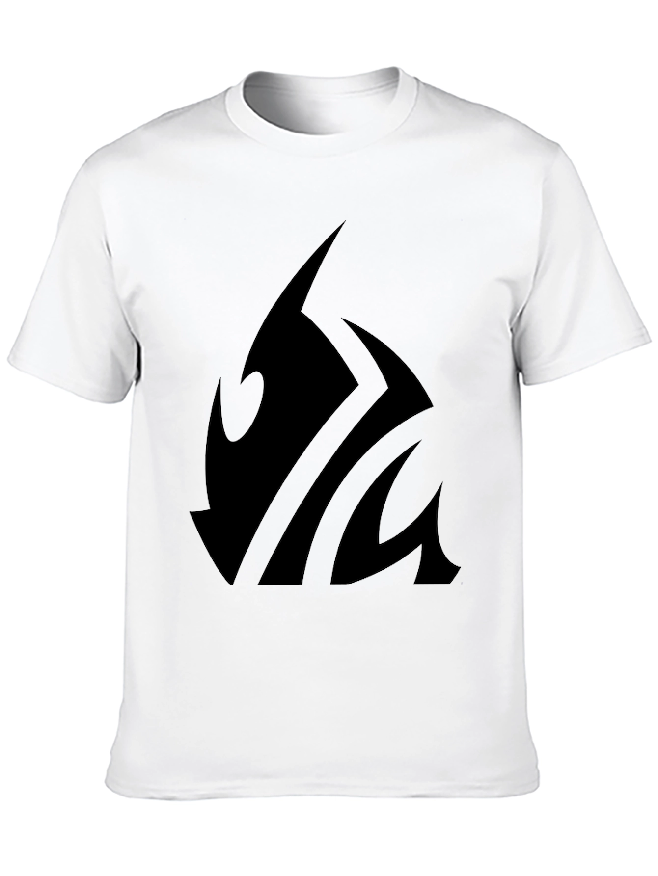 Black T-Shirt with Abstract Graphic Print - Casual Wear