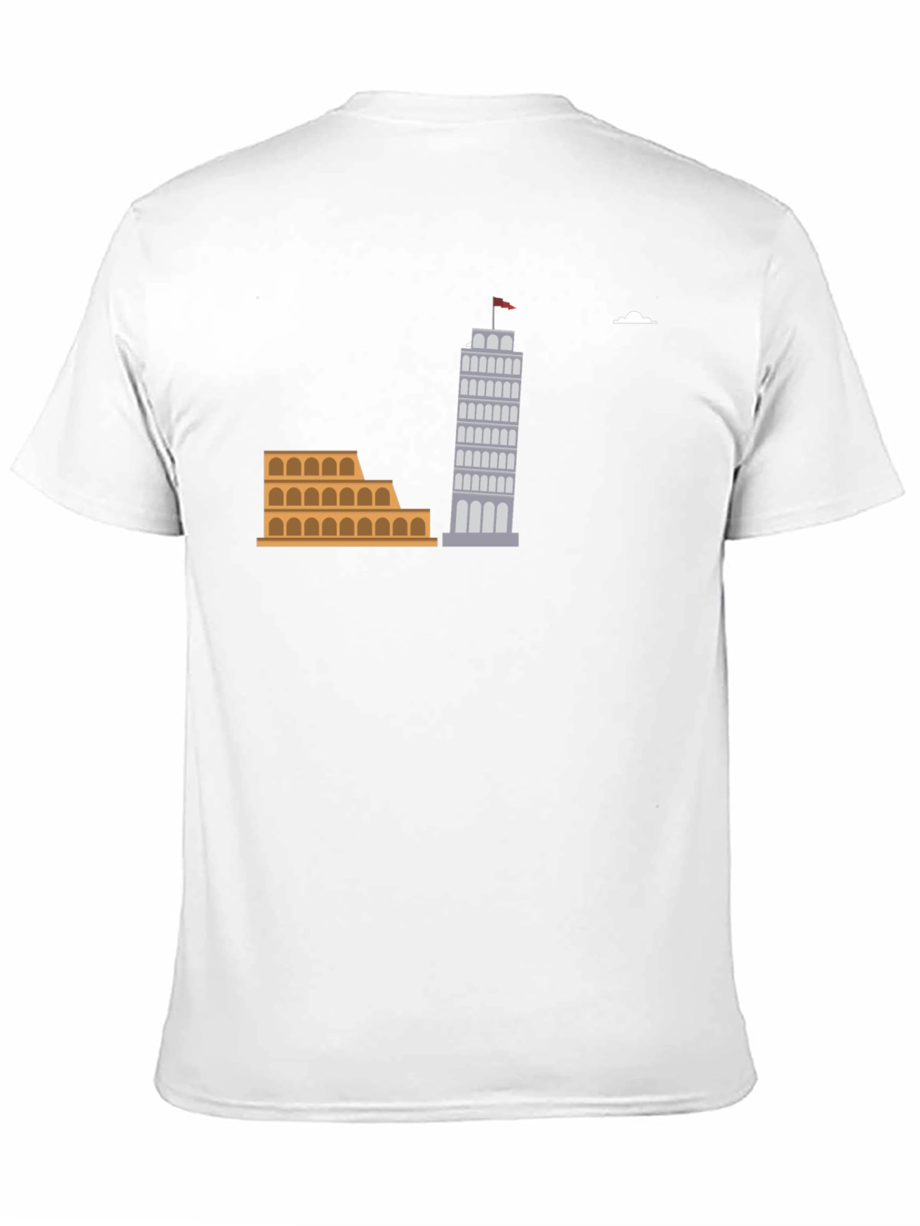 Italian Landmark Graphic Tee - Black Cotton T-Shirt