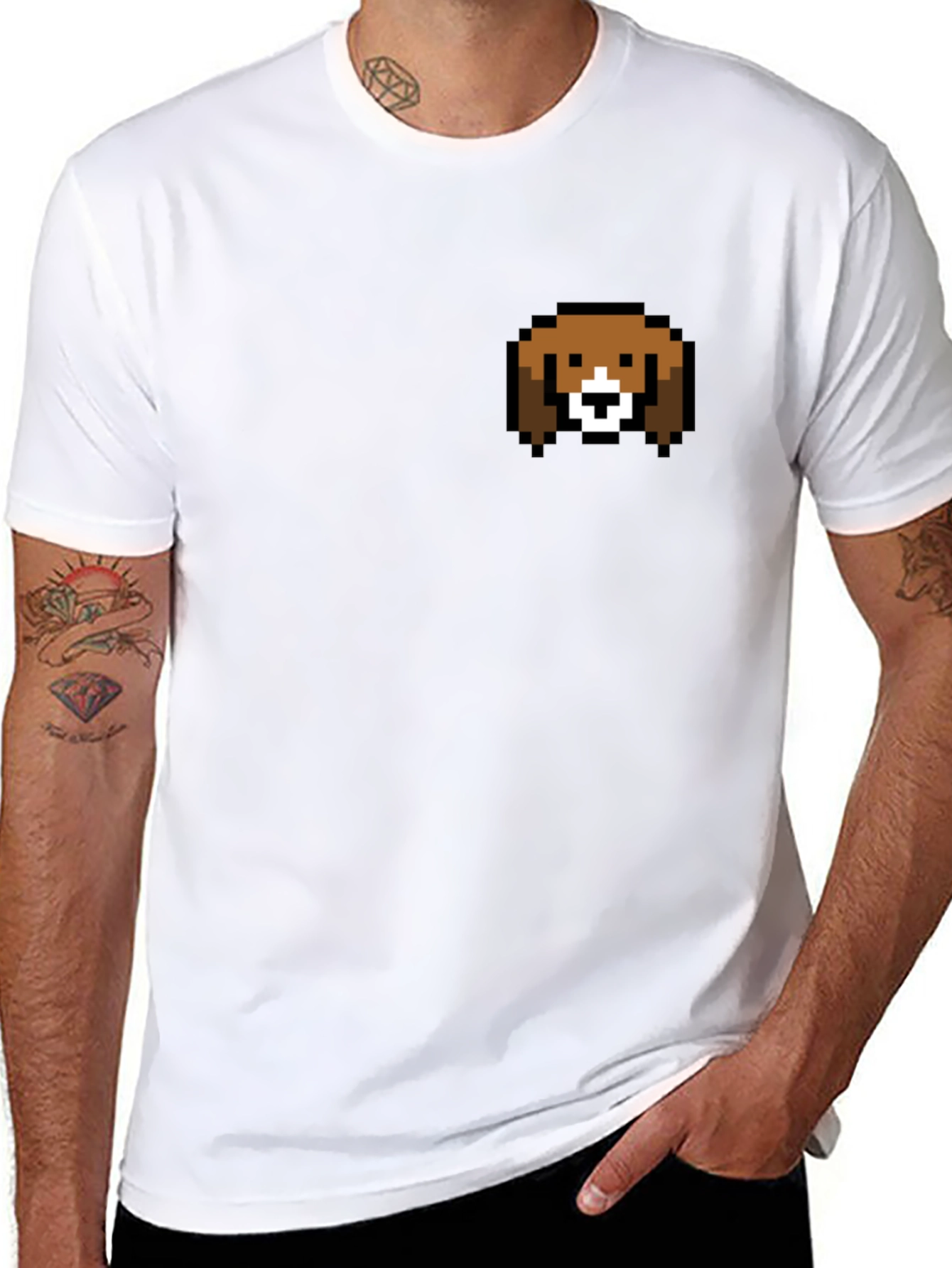 Pixel Dog Graphic Tee - Cute Pet Lover Shirt