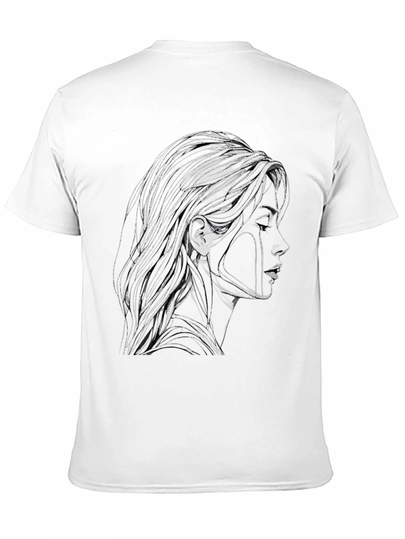 Abstract Woman Graphic Black T-Shirt