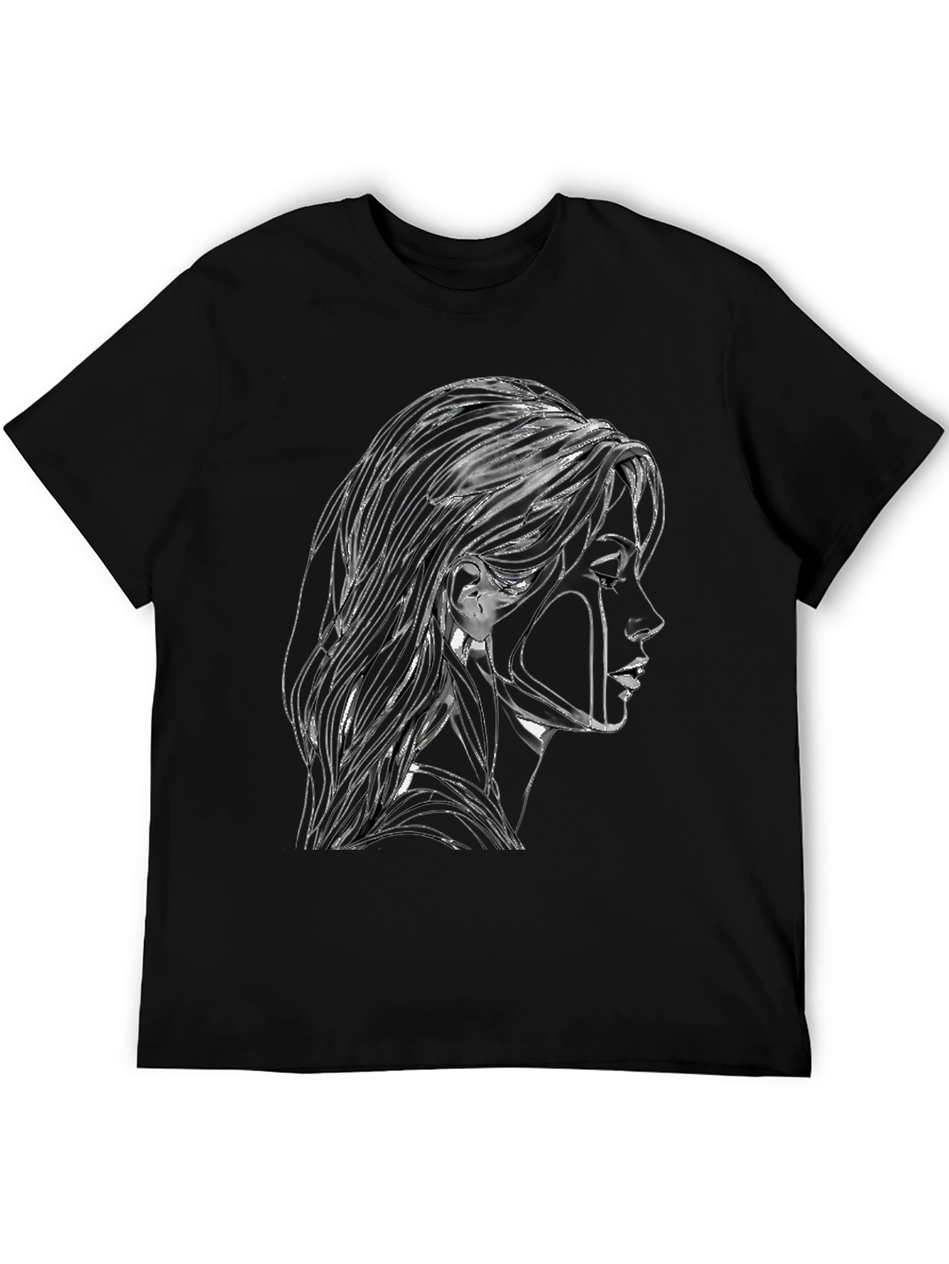 Abstract Woman Graphic Black T-Shirt