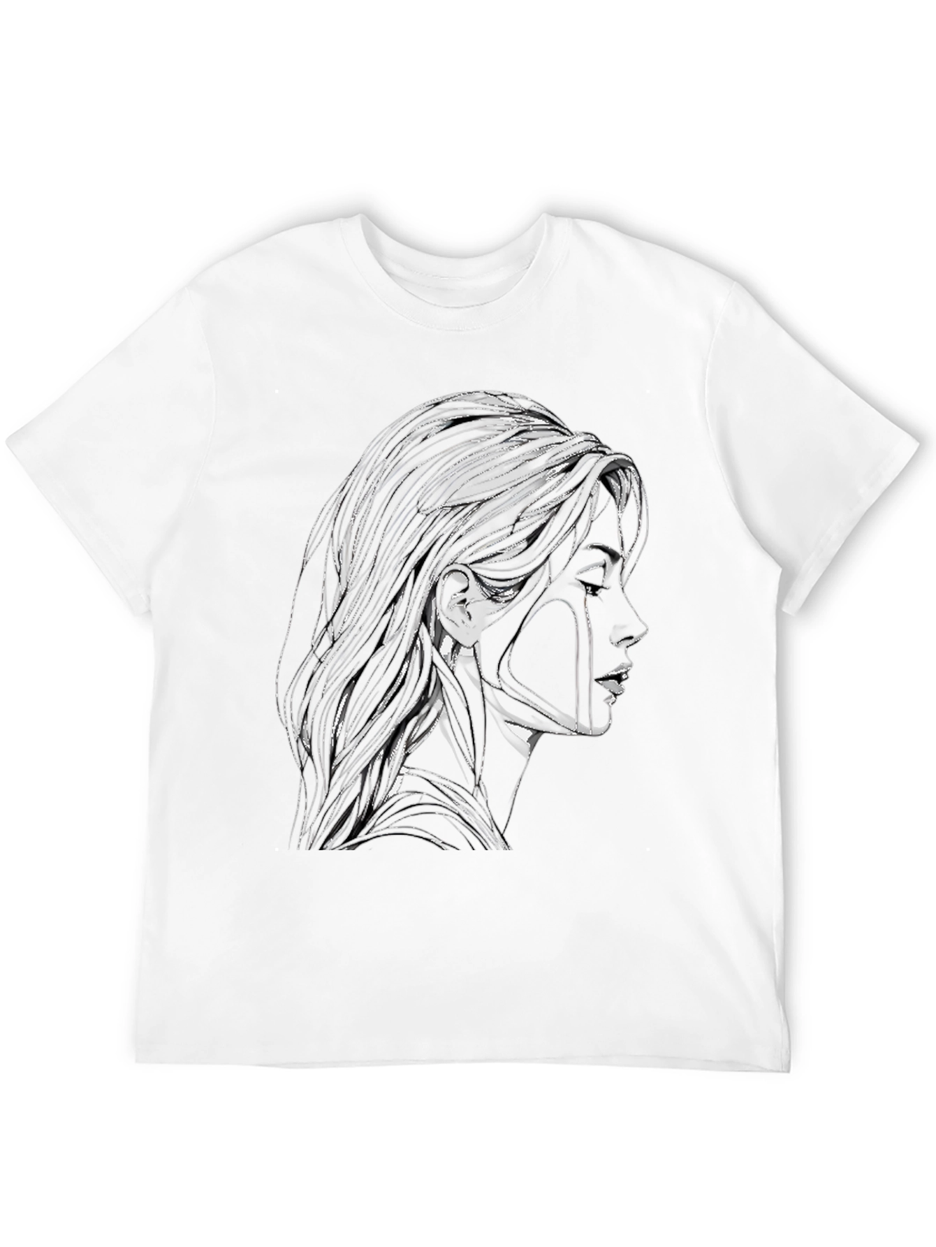 Abstract Woman Graphic Black T-Shirt