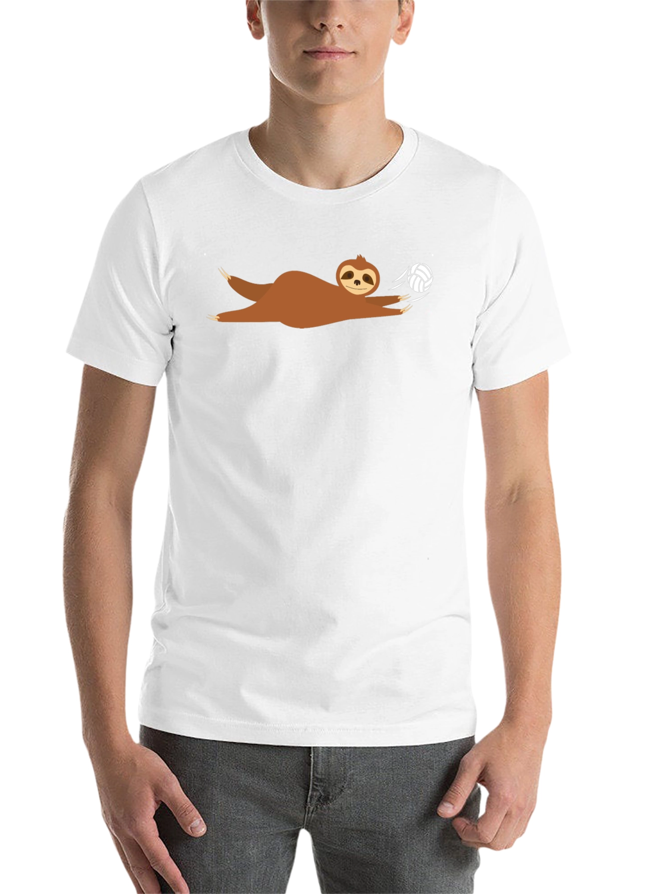 Sloth Volleyball T-Shirt - Black Graphic Tee