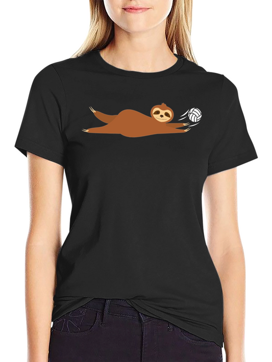 Sloth Volleyball T-Shirt - Black Graphic Tee