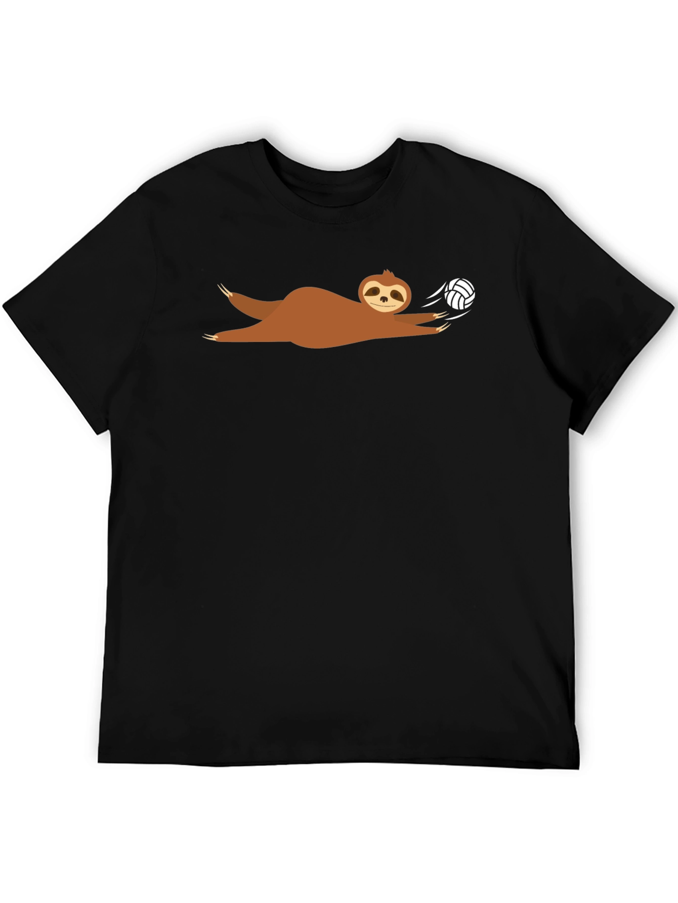 Sloth Volleyball T-Shirt - Black Graphic Tee