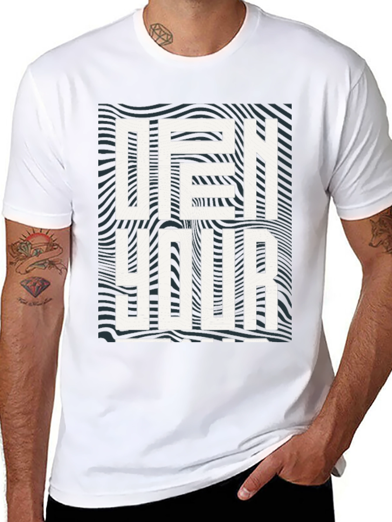 Open Your Mind Graphic Tee - Stylish Black T-Shirt