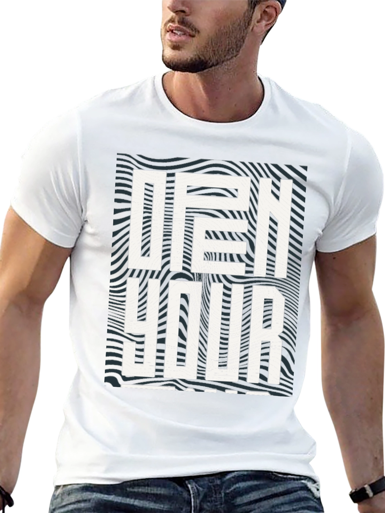Open Your Mind Graphic Tee - Stylish Black T-Shirt