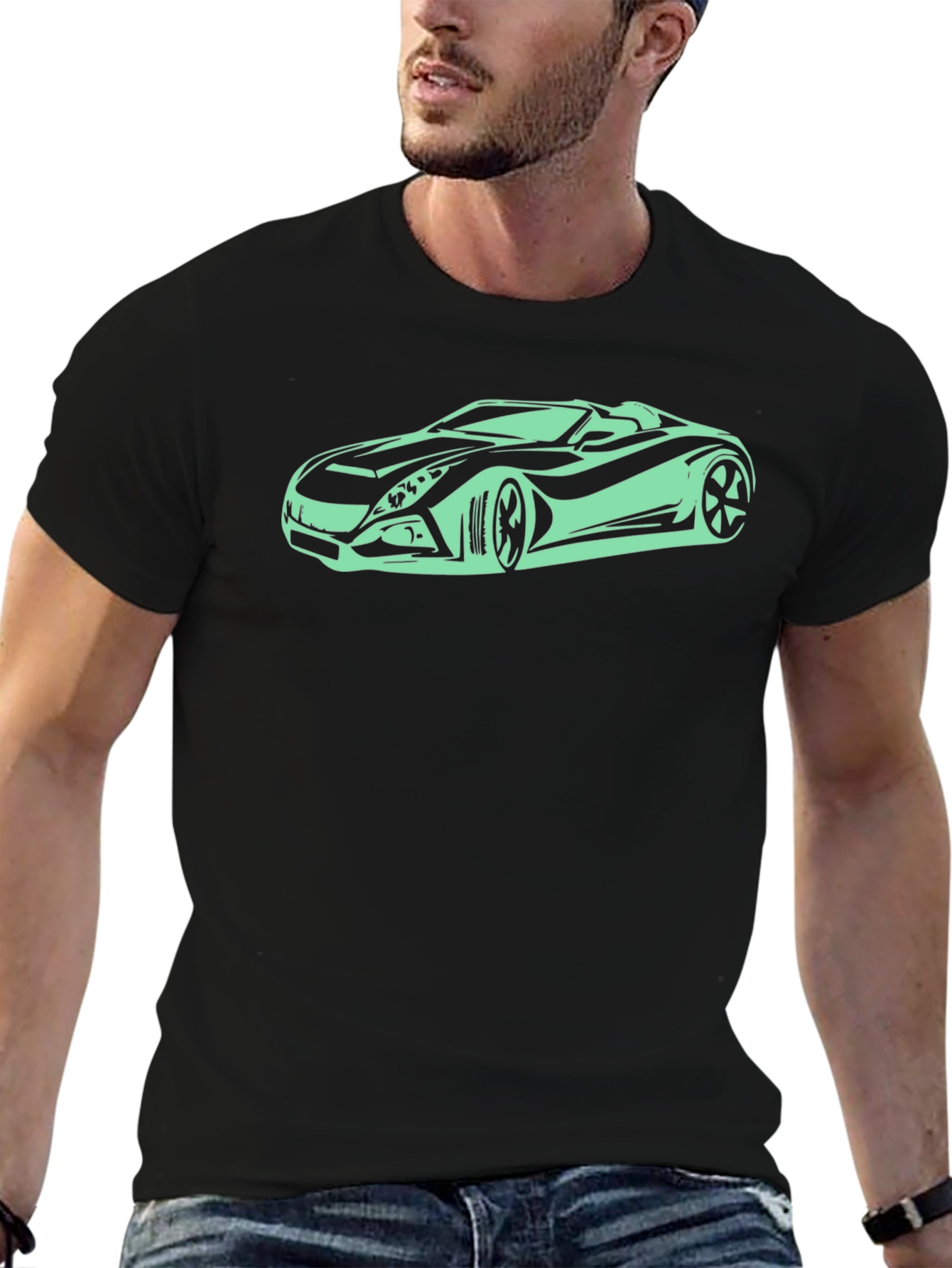 Sleek Black Car Graphic T-Shirt