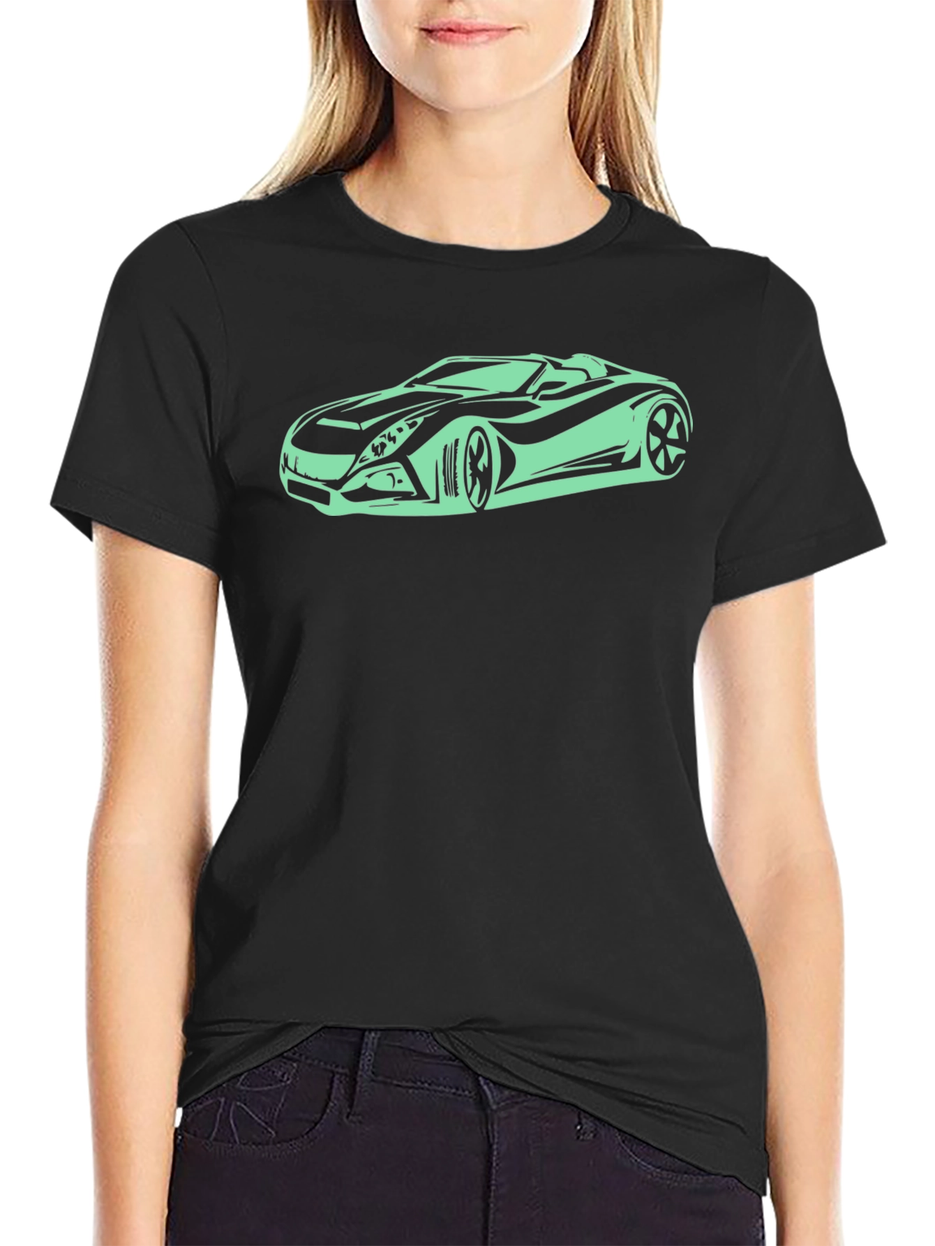 Sleek Black Car Graphic T-Shirt