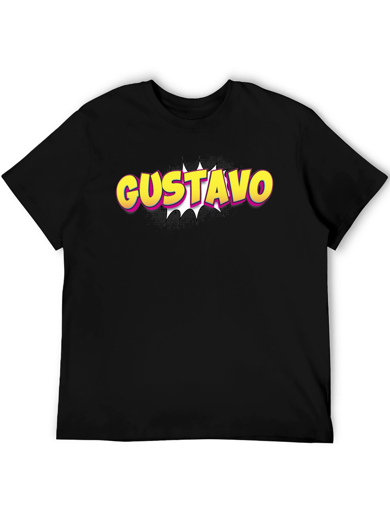 Gustavo Comic Style Black T-Shirt