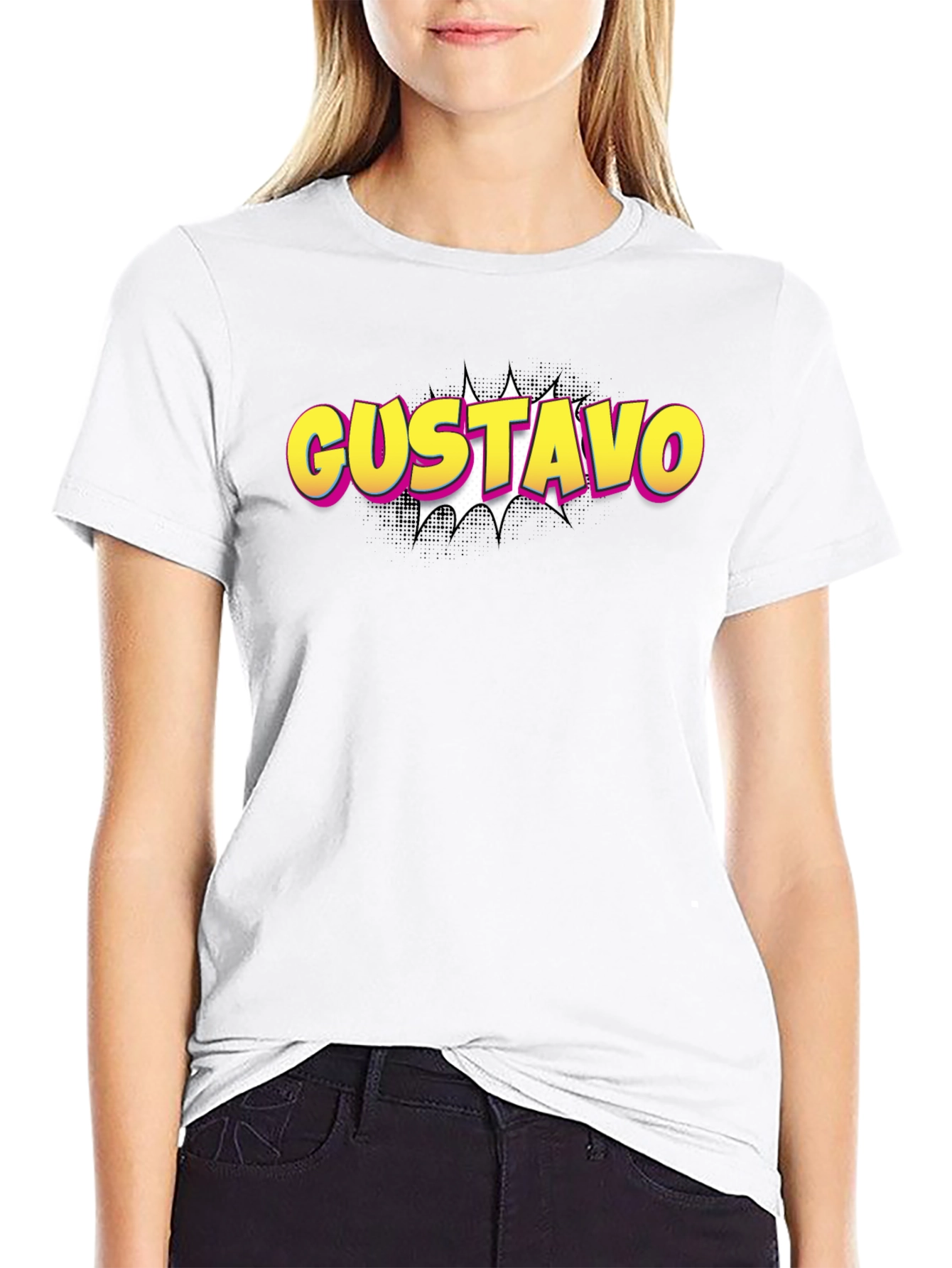 Gustavo Comic Style Black T-Shirt