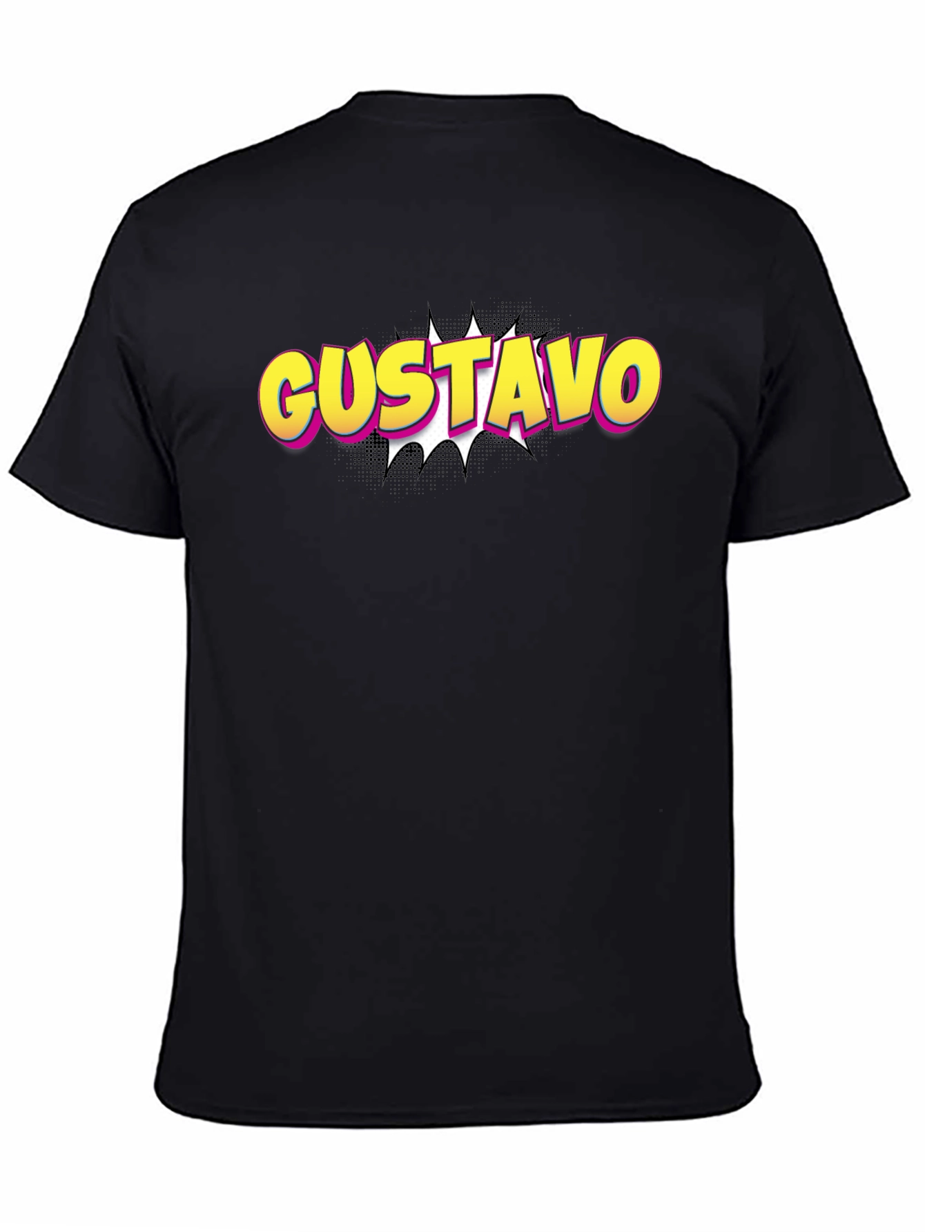 Gustavo Comic Style Black T-Shirt