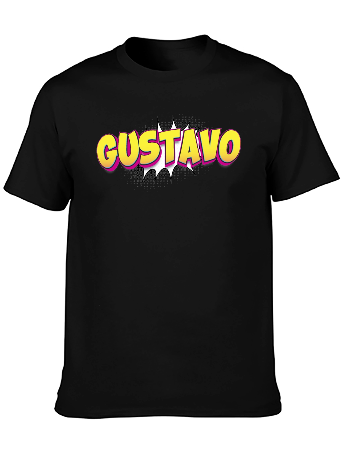 Gustavo Comic Style Black T-Shirt