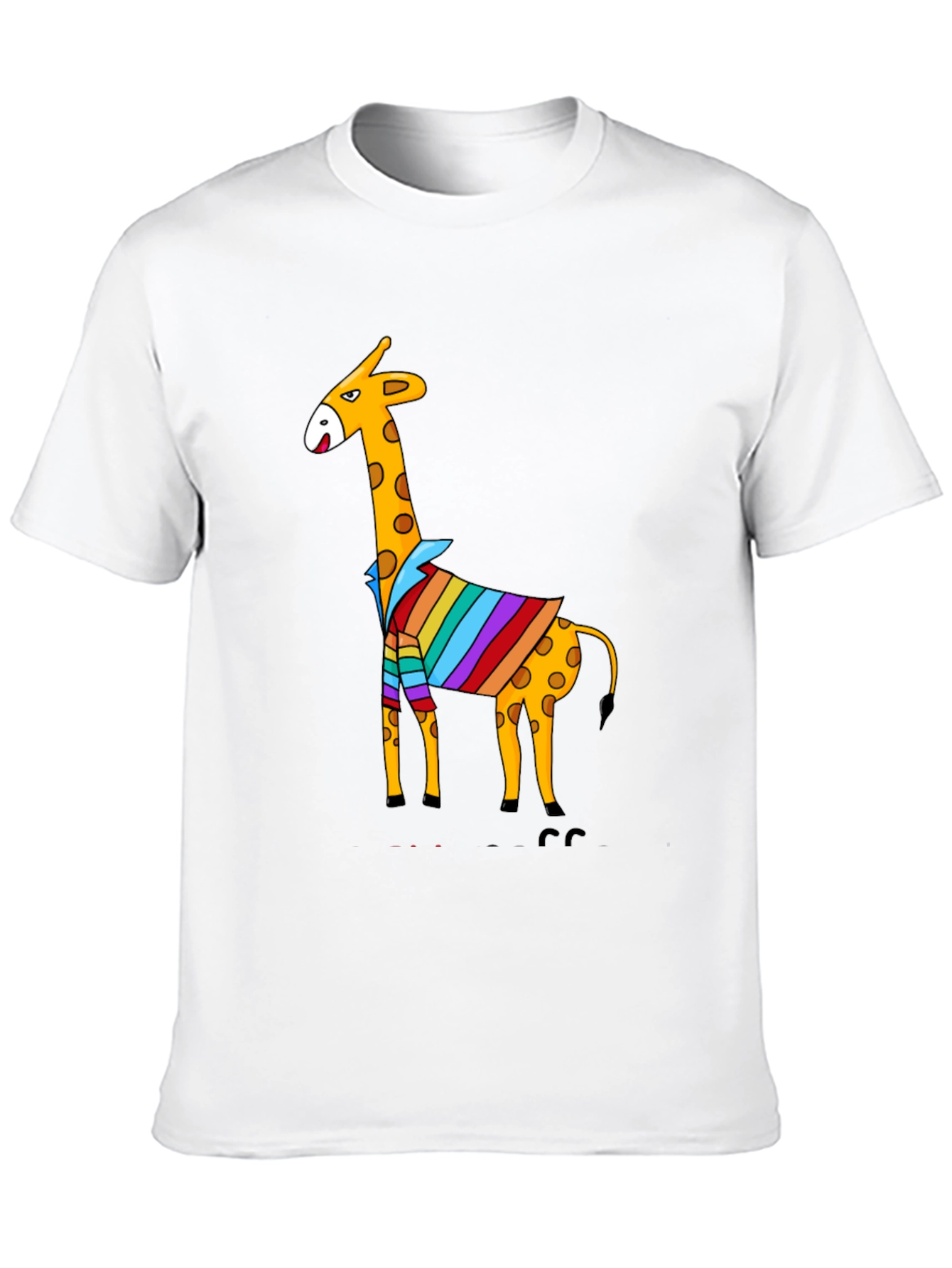 Giraffe Striped Shirt Graphic Tee - Mens Black T-Shirt
