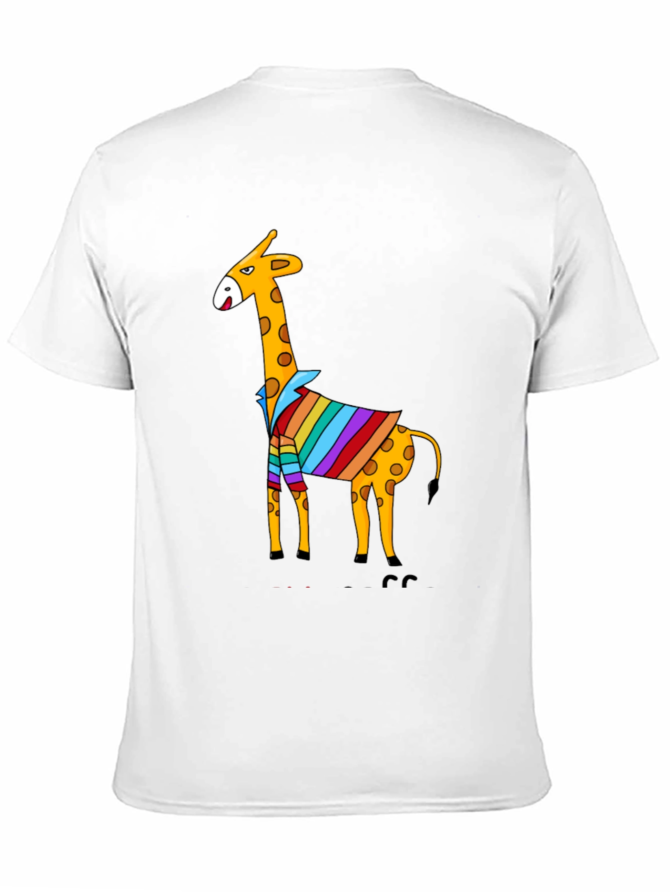 Giraffe Striped Shirt Graphic Tee - Mens Black T-Shirt