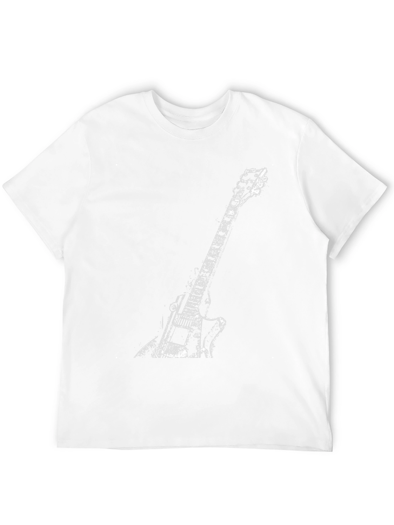 Black Guitar Graphic Tee - Rock and Roll Style